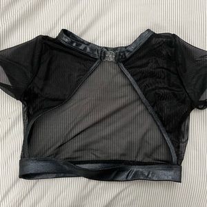 Handmade mesh black shirt. Open back with clasp